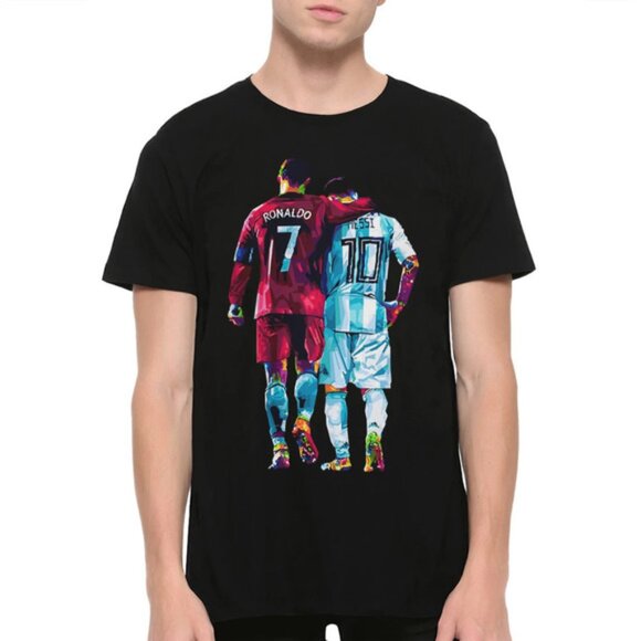 Lionel Messi And Cristiano Ronaldo T-Shirt For Fan T-shirt - Picture 1 of 4
